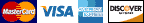 We accept Visa, Master Card, American Express and Discover